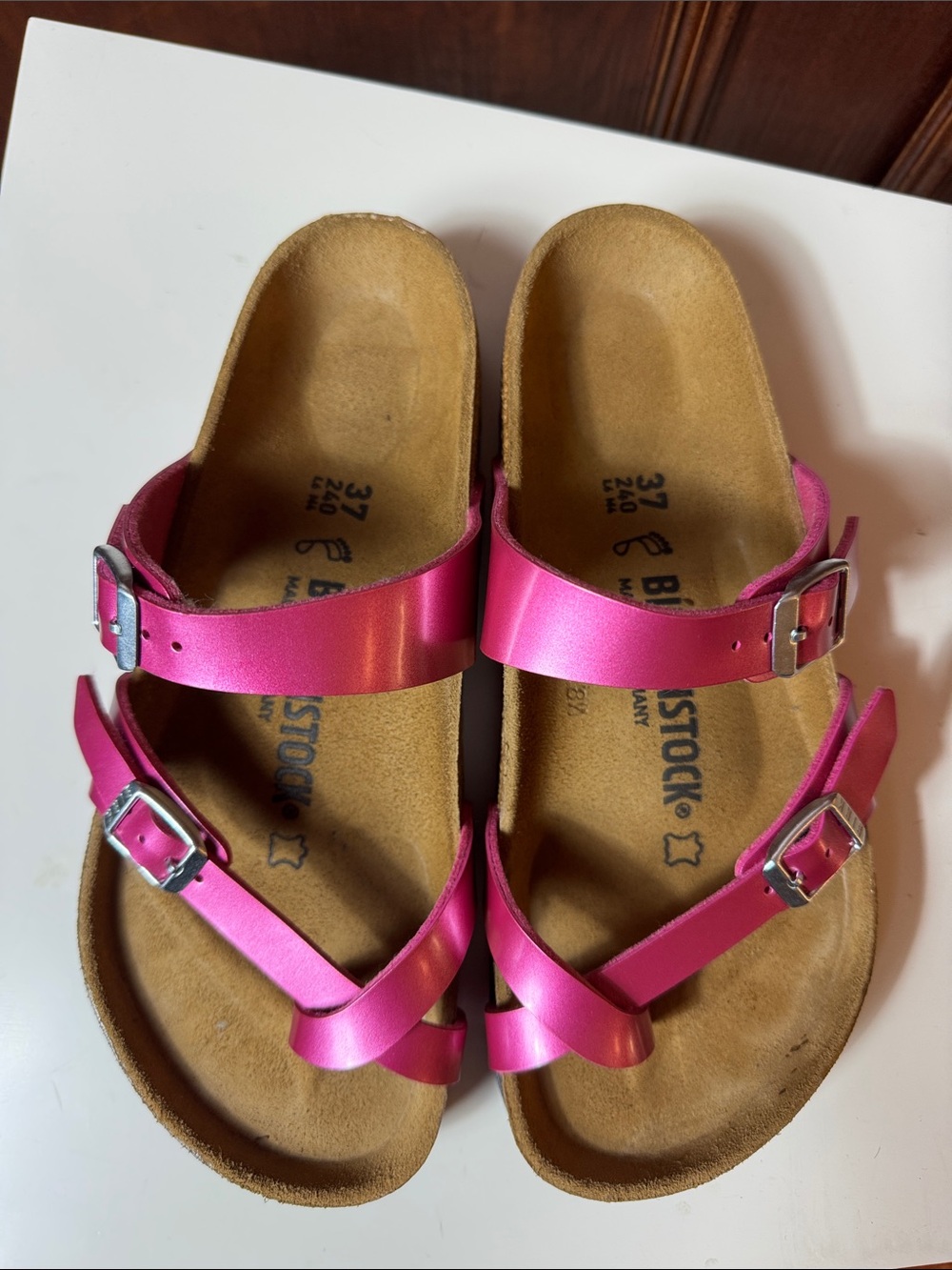 Birkenstock Pink Double-Buckle Sandals
